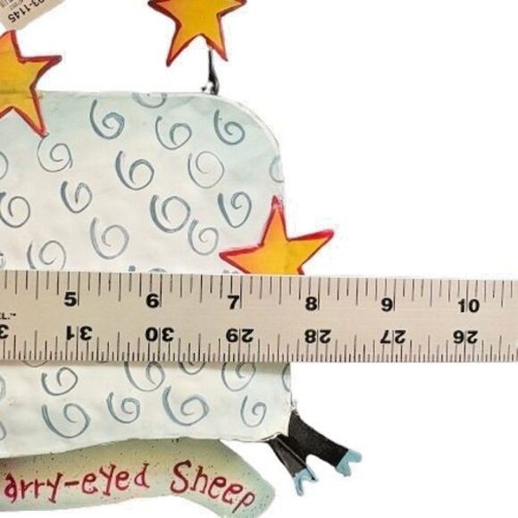 Home Decor Metal Sheep Plaque Signed Pat Olson "Sweet Starry-eyed Sheep" - Picture 4 of 5